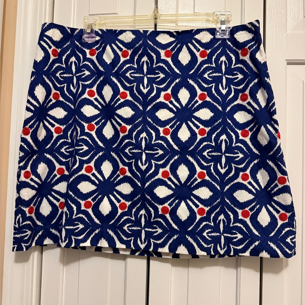 Vineyard Vines blue and red patterned skirt preppy patriotic resort New size 12 - Picture 2 of 8